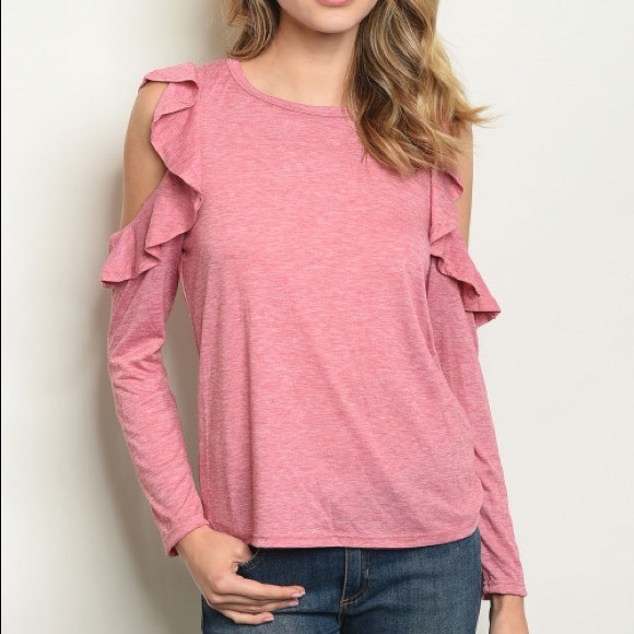 💕 Berry Cold Shoulder Top - Picture 2 of 5